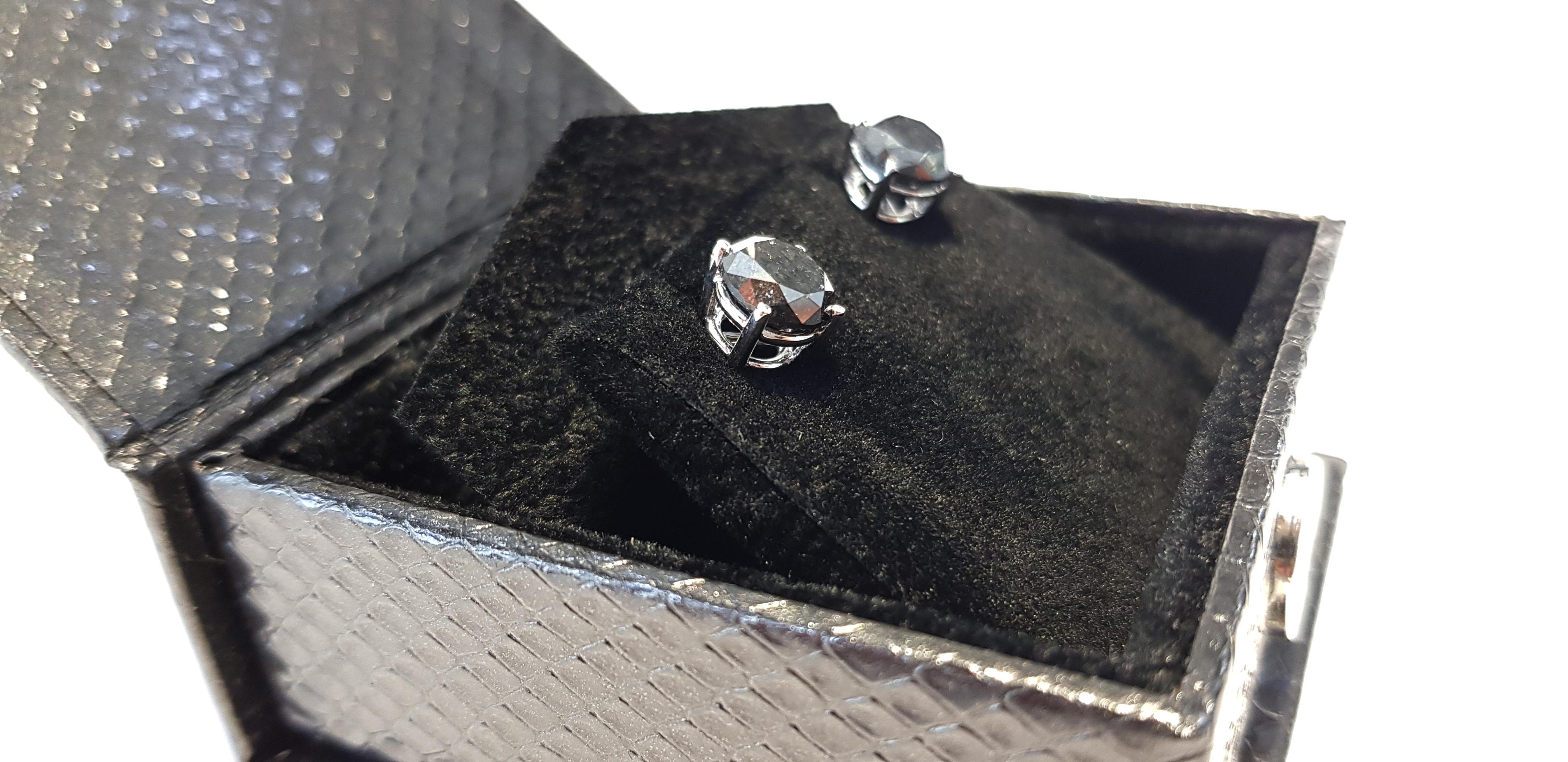 4 carat black diamond earrings