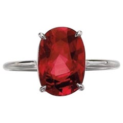 4.57 Carat Ruby and White Gold Ring