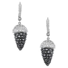 Boucles d'oreilles pendantes en diamant blanc de 4,57 carats