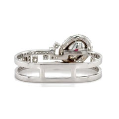 4.57 Carat GRS Certified No Heat Ruby Diamond Ring