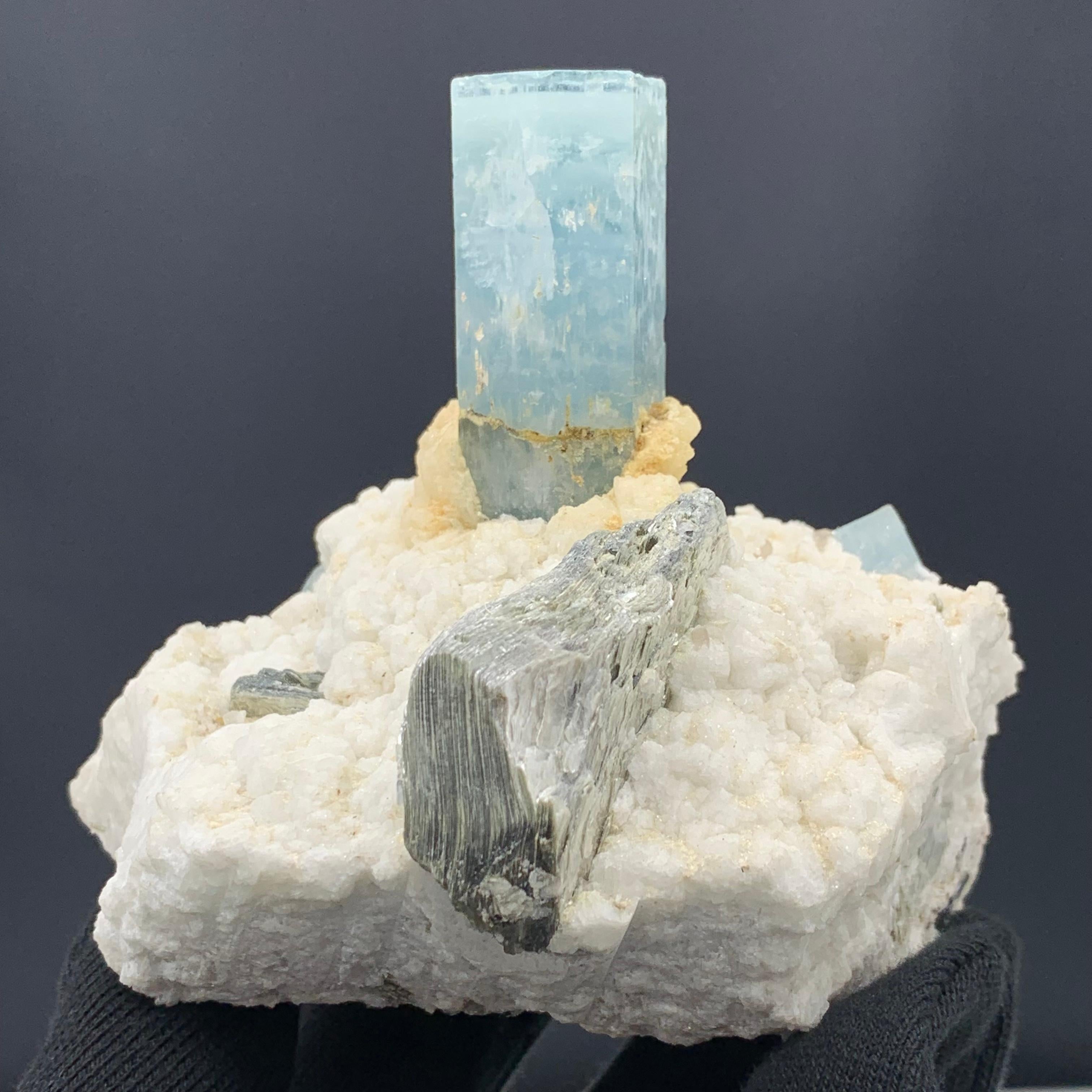 457,93 Grammi Splendido esemplare di acquamarina allungata proveniente dall'Afghanistan In condizioni buone in vendita a Peshawar, PK