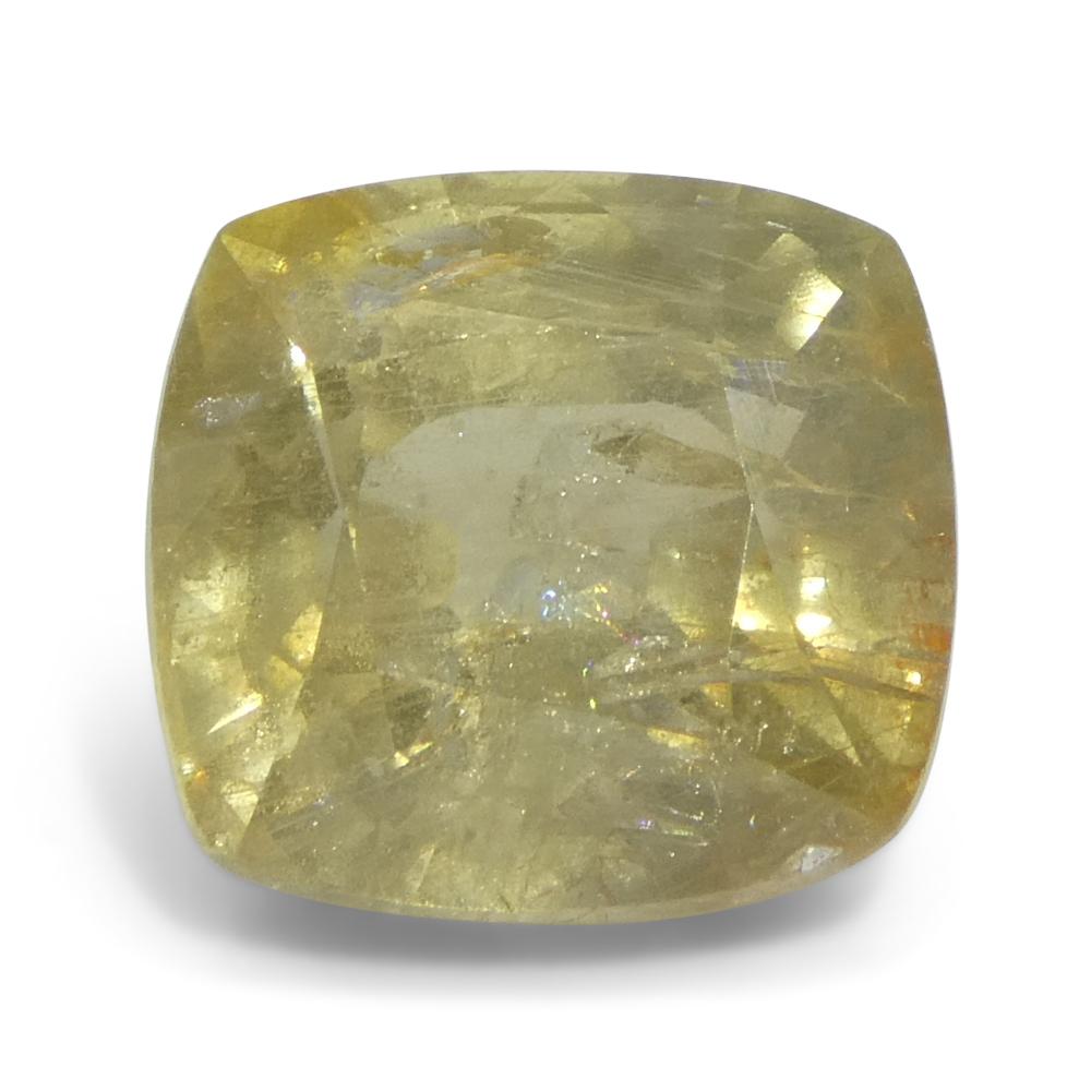 4.57ct Saphir jaune coussin de Tanzanie non chauffé Neuf - En vente à Toronto, Ontario