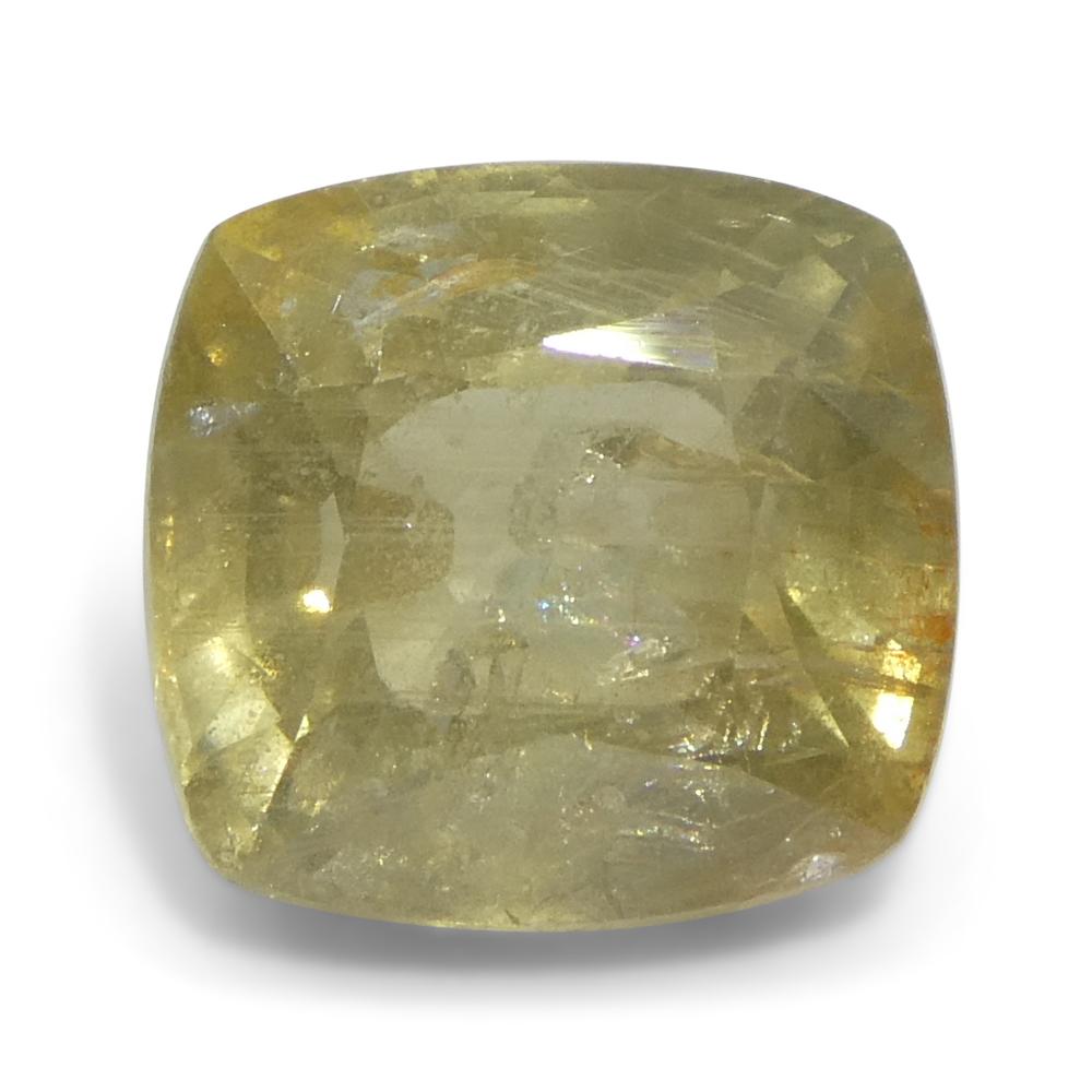 4.57ct Saphir jaune coussin de Tanzanie non chauffé Unisexe en vente