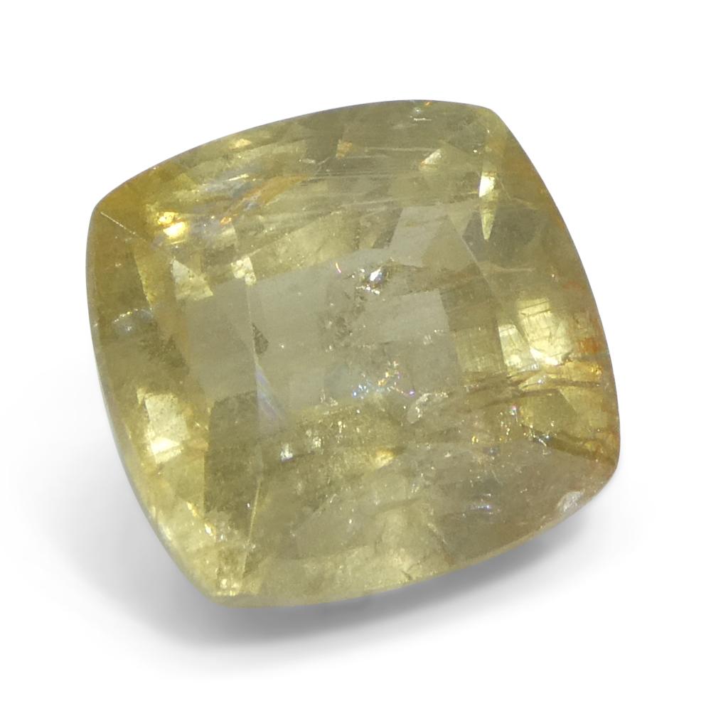 4.57ct Saphir jaune coussin de Tanzanie non chauffé en vente 1