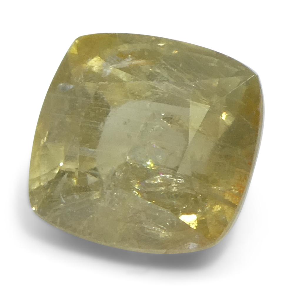 4.57ct Saphir jaune coussin de Tanzanie non chauffé en vente 2