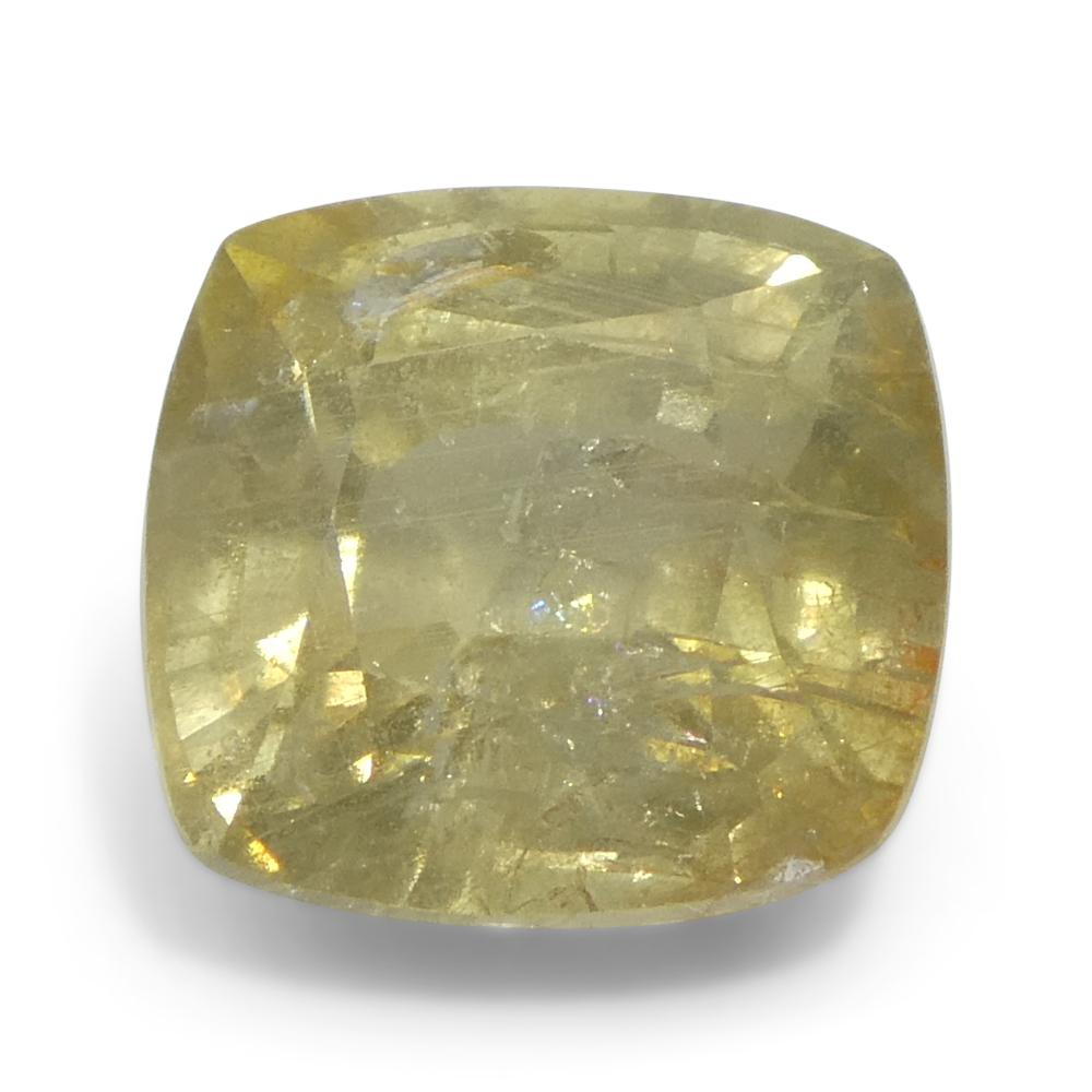 4.57ct Saphir jaune coussin de Tanzanie non chauffé en vente 3