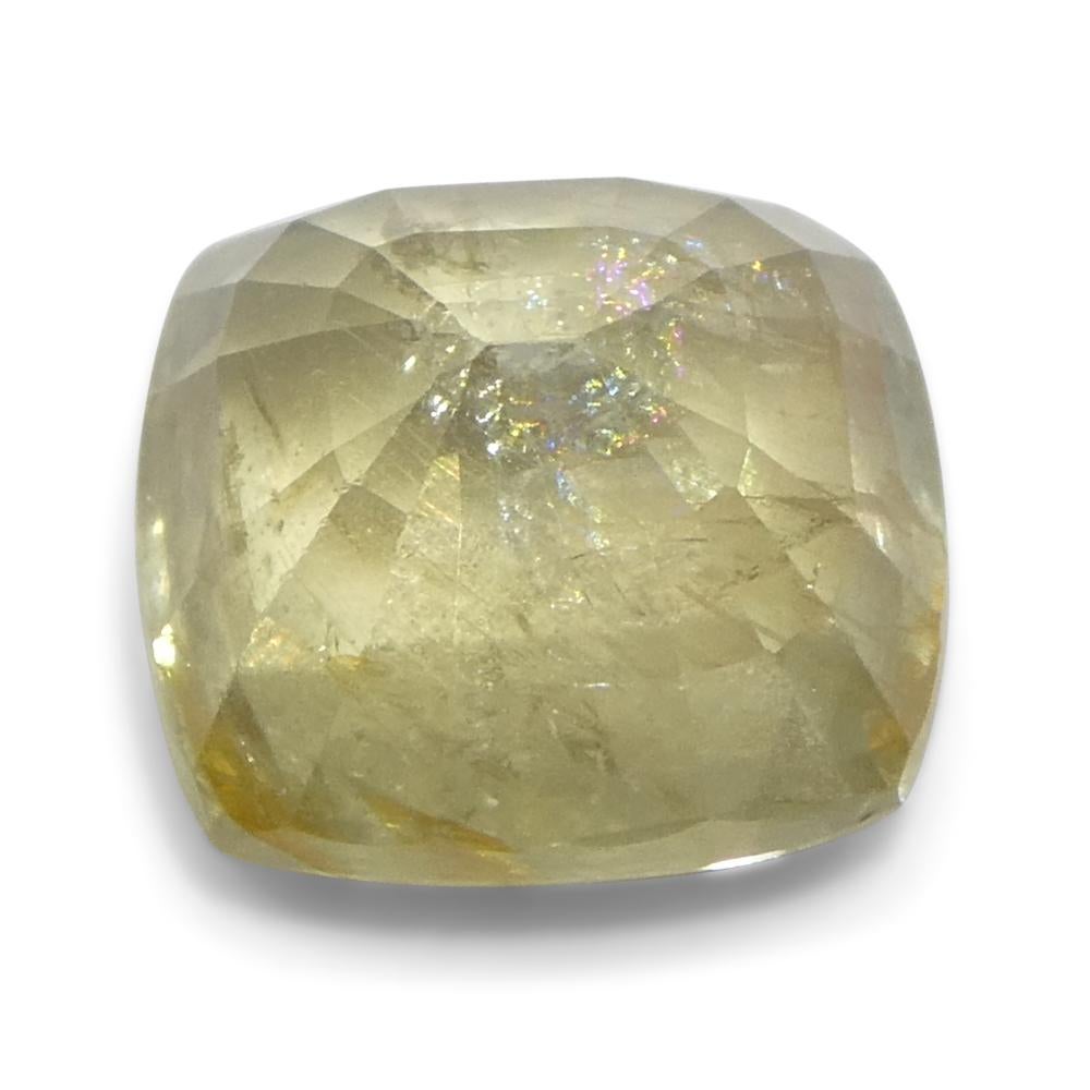 4.57ct Saphir jaune coussin de Tanzanie non chauffé en vente 4