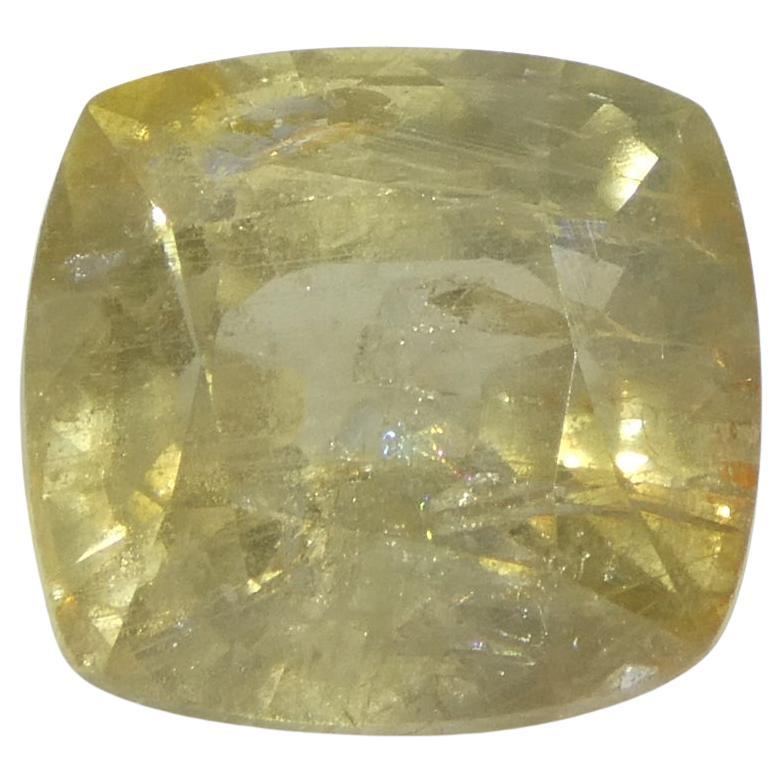 4.57ct Cushion Yellow Sapphire from Tanzania Unheated