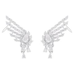 4,58 Karat SI/H Birnen-Marquise-Diamant-Ohr-Manschettenohrringe 18k Weißgold-Schmuck