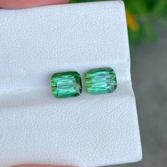 4.58 Carats Natural Loose Tourmaline Stone Pair Cushion Cut Afghan Gemstone