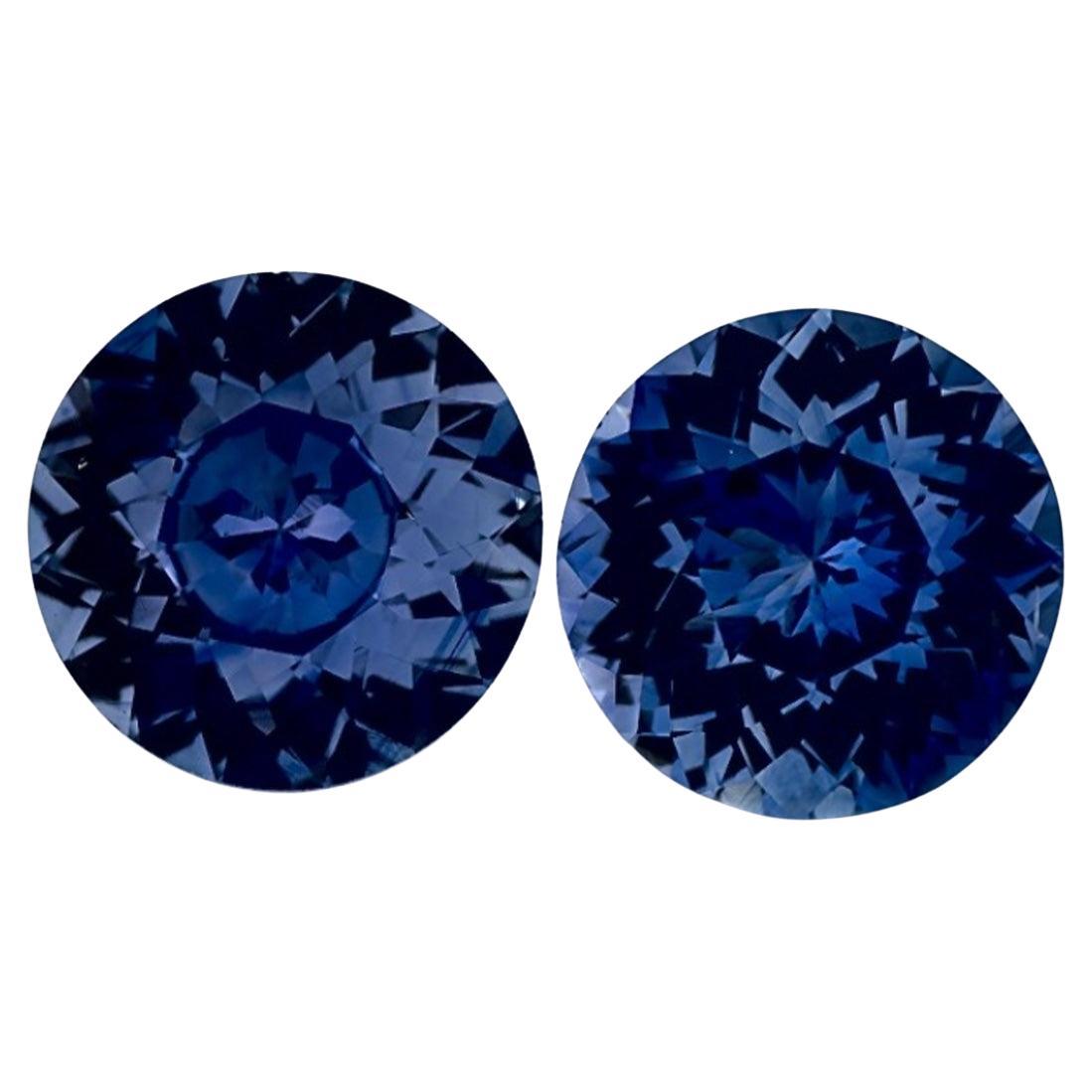 4.58 Ct Blue Sapphire Round Loose Gemstone
