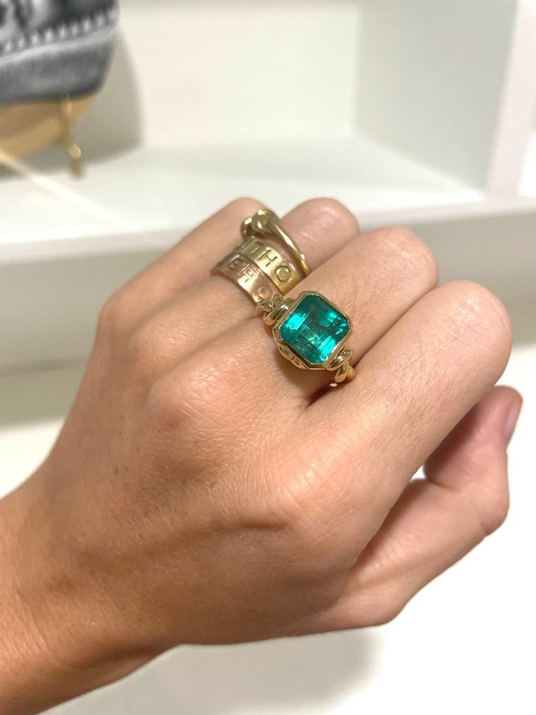 4.10ct Emerald Cut Emerald Ring in 18ct Gold 8