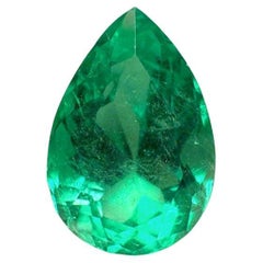 4.59 Karat Vivacious Green Colombian Smaragd - 14x9 Birnenschliff Tropfen May