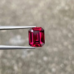 4.59 carats Red Garnet Stone Emerald Cut Natural Tanzanian Gemstone