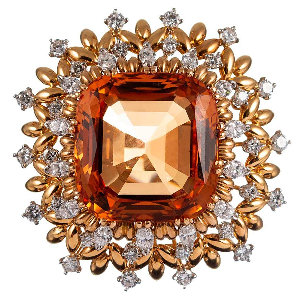 45.91 Carat “No Heat” Topaz and Diamond Cluster “Ring-Dent”, signed “EJ Cooper” 1