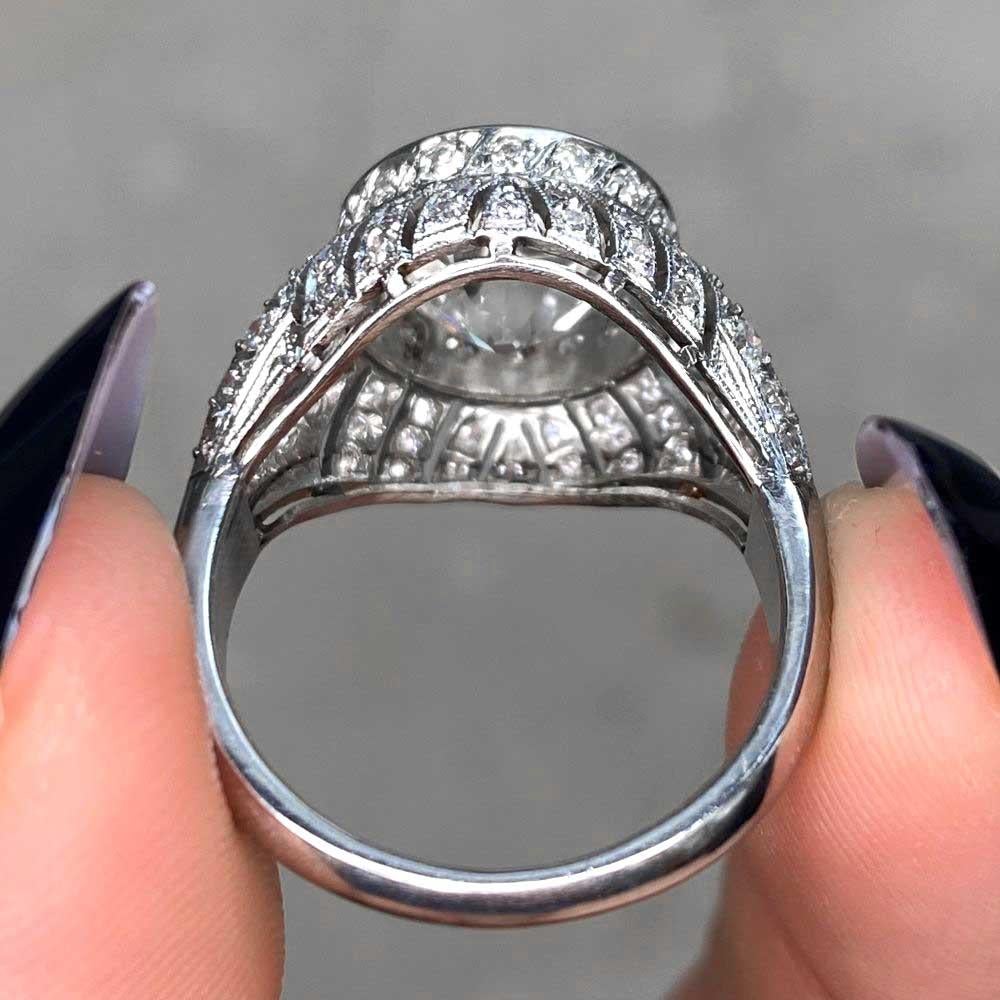 4.59ct Old European Cut Diamond Engagement Ring, VS1 Clarity, Platinum For Sale 6