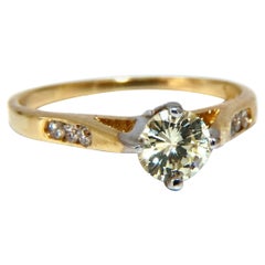 .45ct Fancy Light Yellow Round Vintage Diamond Ring 14kt* (bague de diamant vintage de couleur jaune clair)