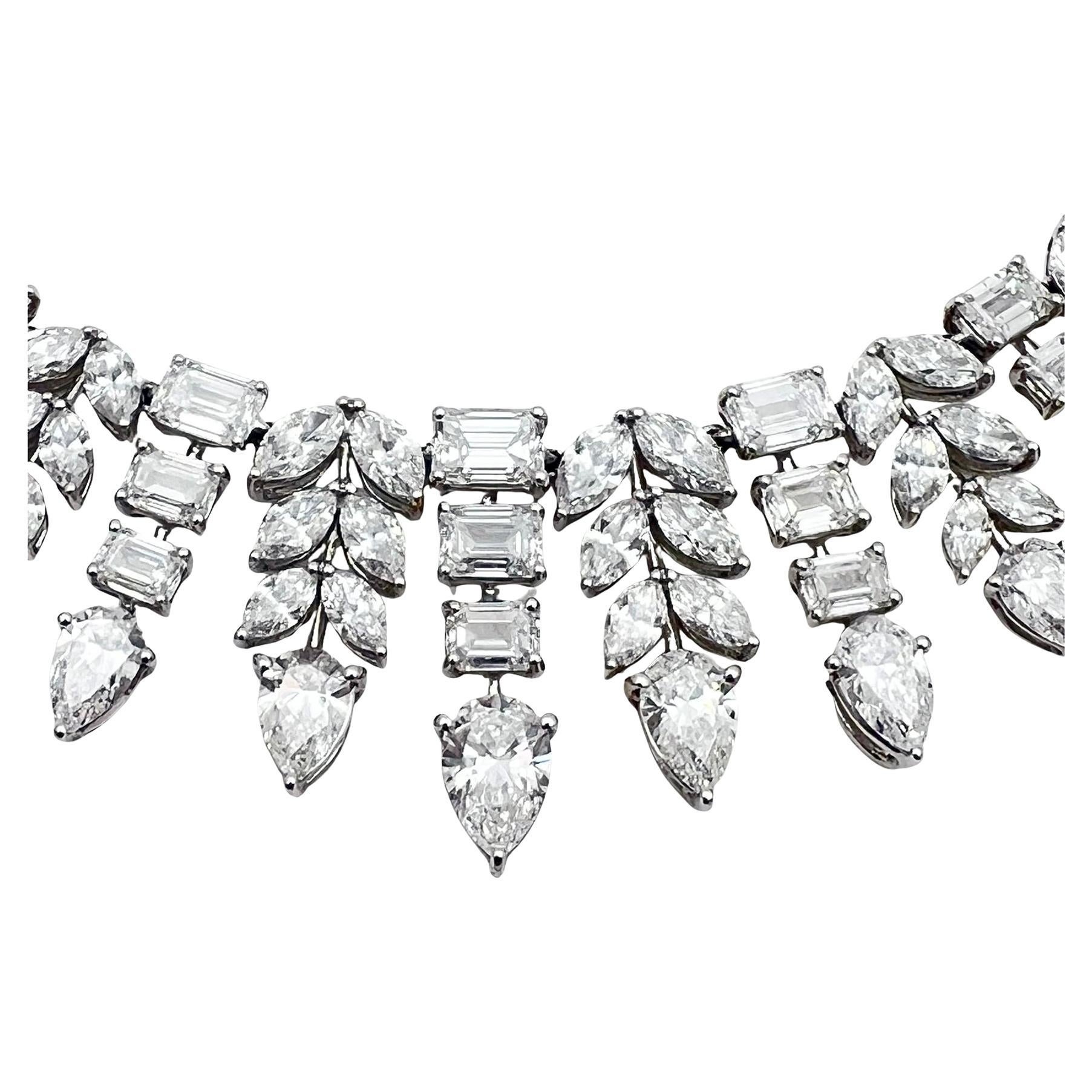 Collier à franges en diamants de 45 ct de taille mixte Pour femmes en vente