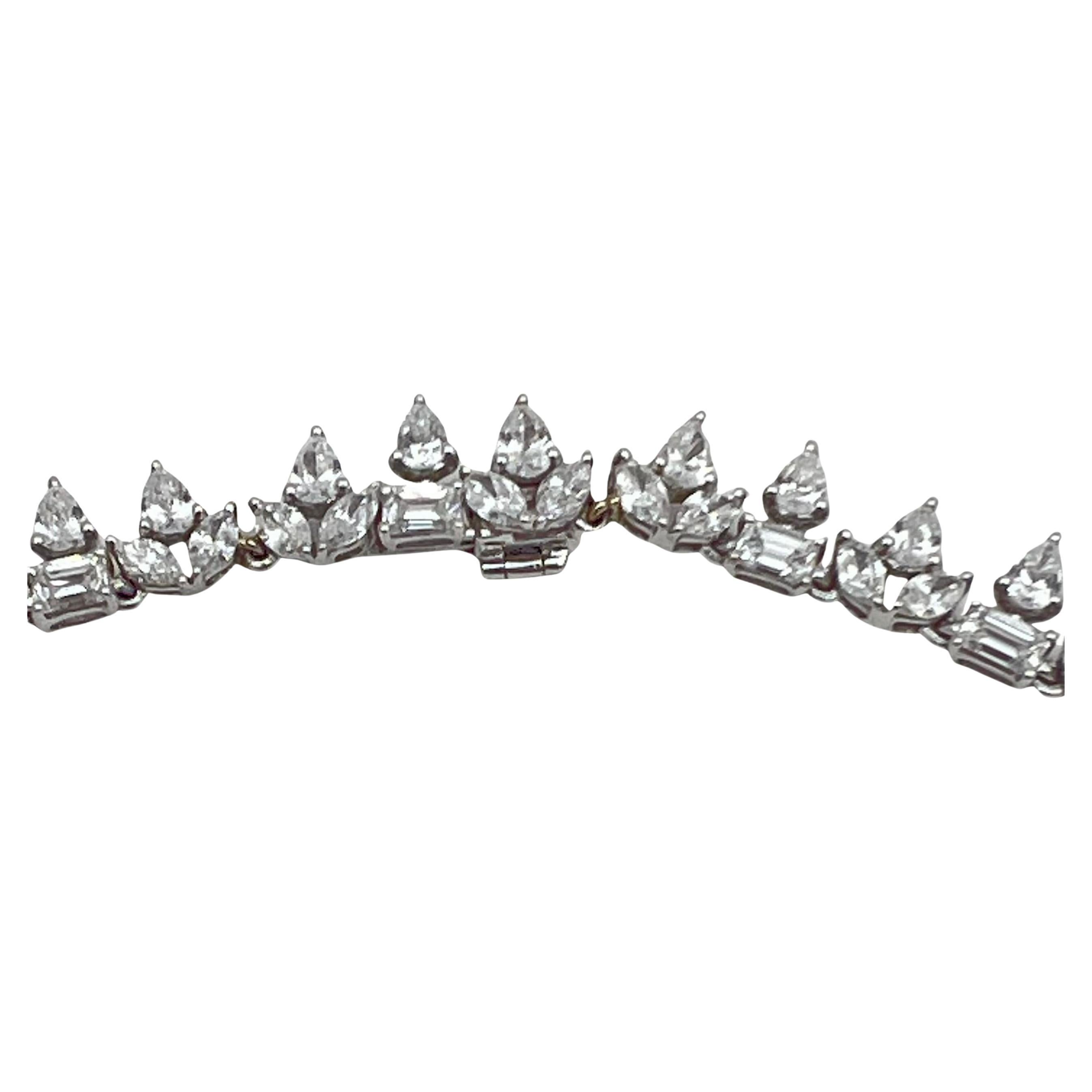 Collier à franges en diamants de 45 ct de taille mixte en vente 2