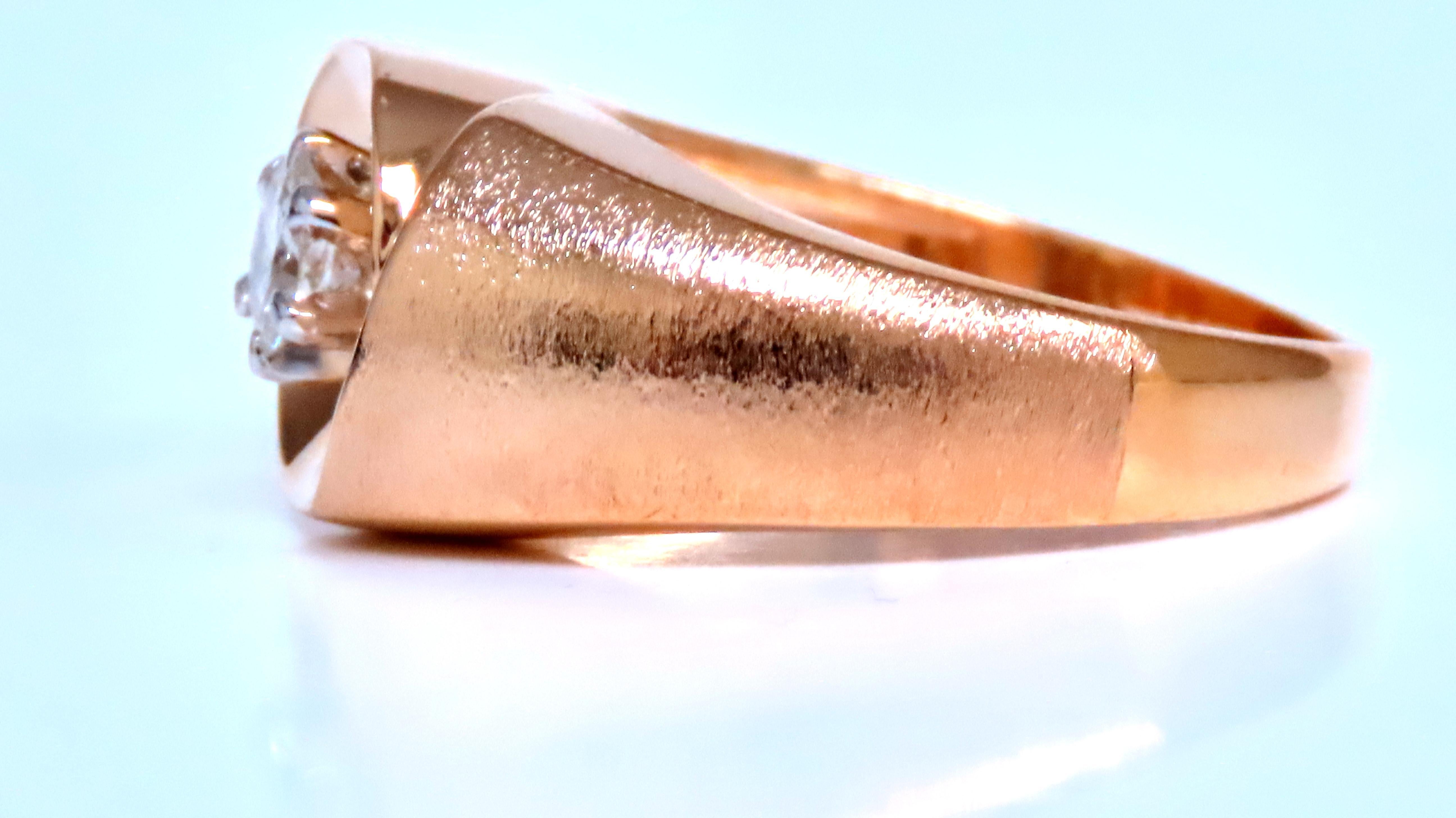 .45 Karat natürlicher Diamant Herren Ring mit hellem Wirbel 14kt Gold 21441 (Rundschliff) im Angebot