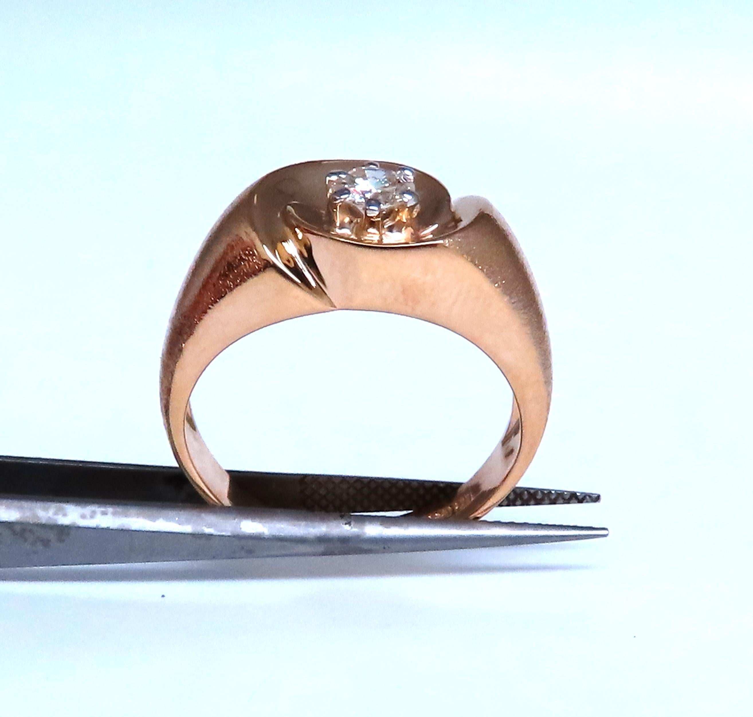 .45 Karat natürlicher Diamant Herren Ring mit hellem Wirbel 14kt Gold 21441 im Angebot 1
