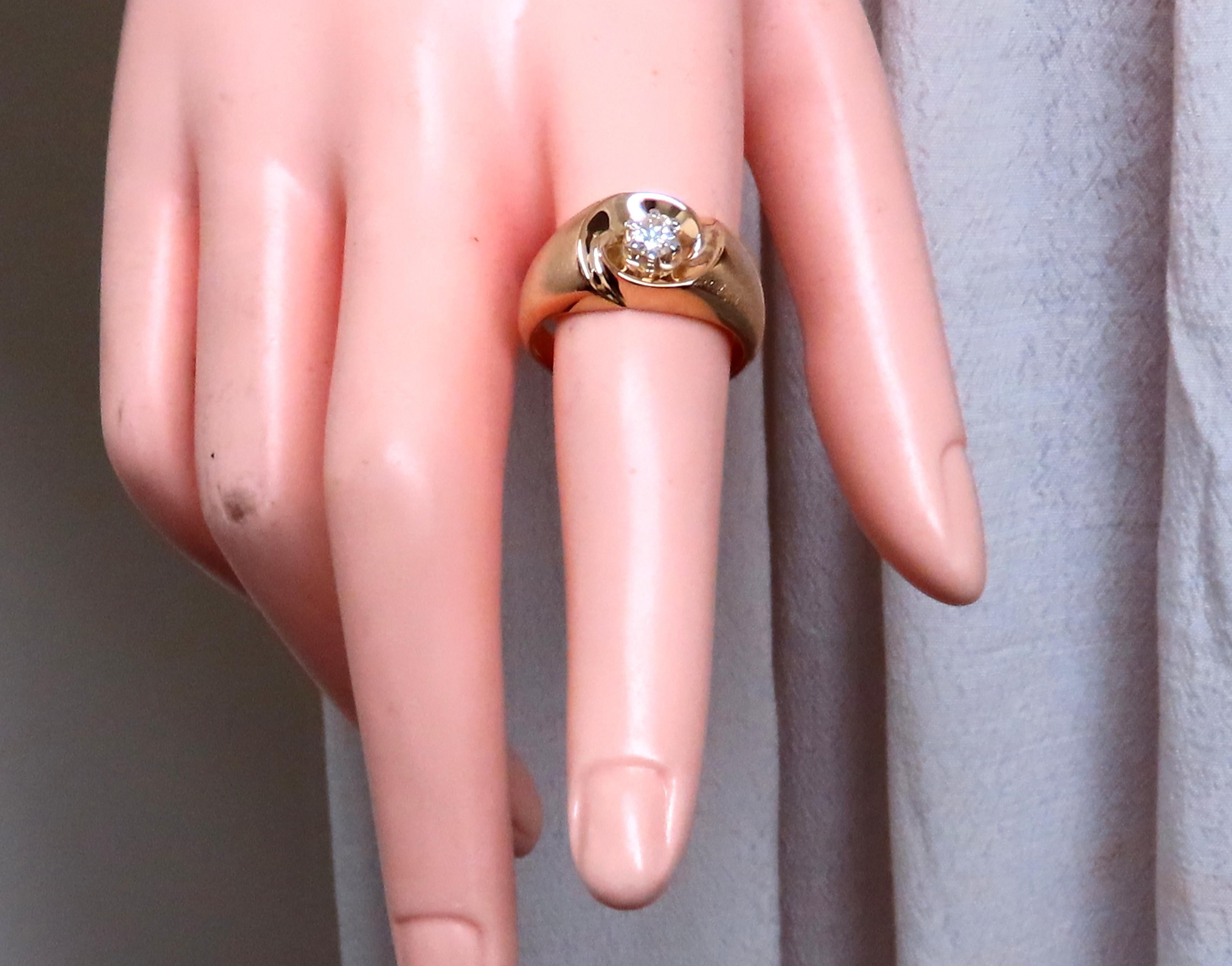 .45 Karat natürlicher Diamant Herren Ring mit hellem Wirbel 14kt Gold 21441 im Angebot 2