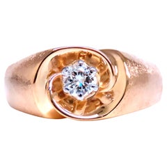 .45ct natural diamond Mens Bright Swirl Ring 14kt Gold 21441