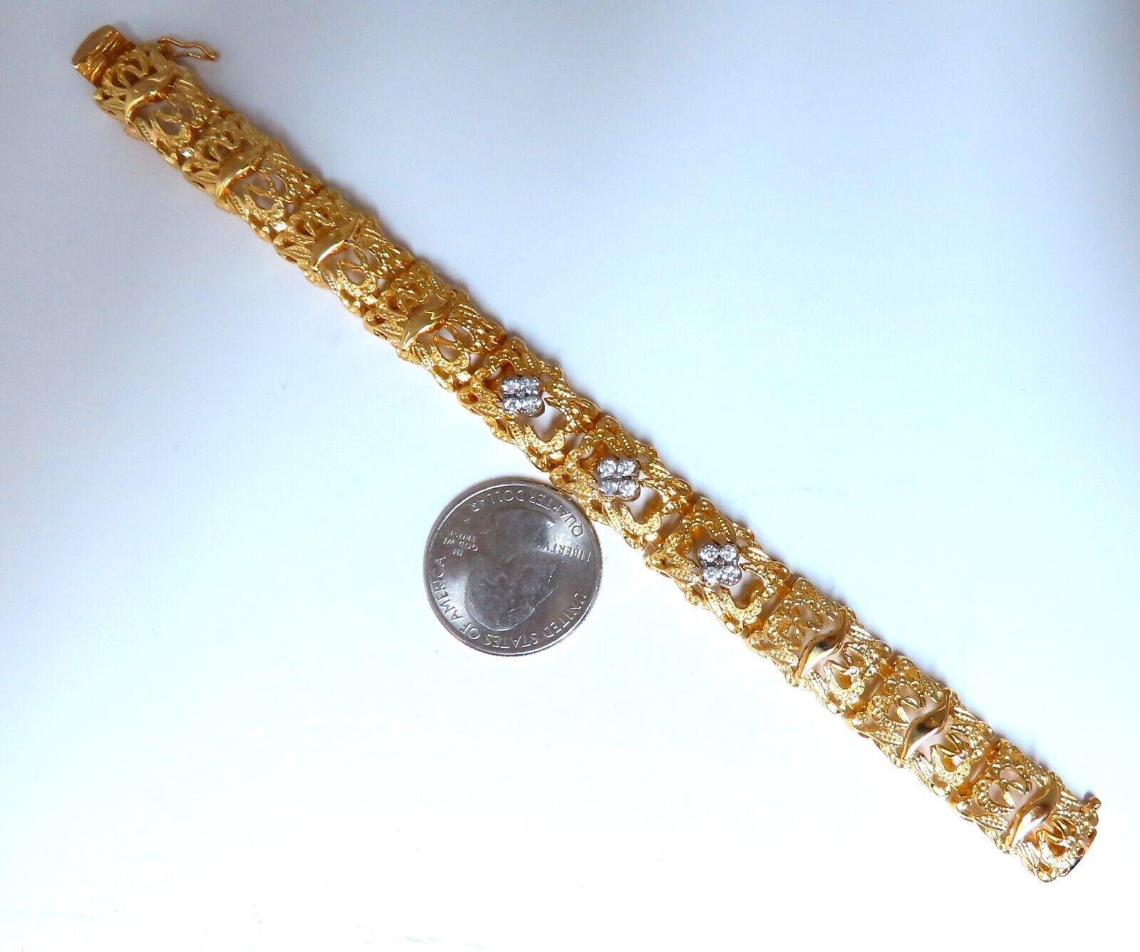 Taglio rotondo Bracciale con diamanti naturali da .45ct 14kt con montatura Edwardian Deco in vendita