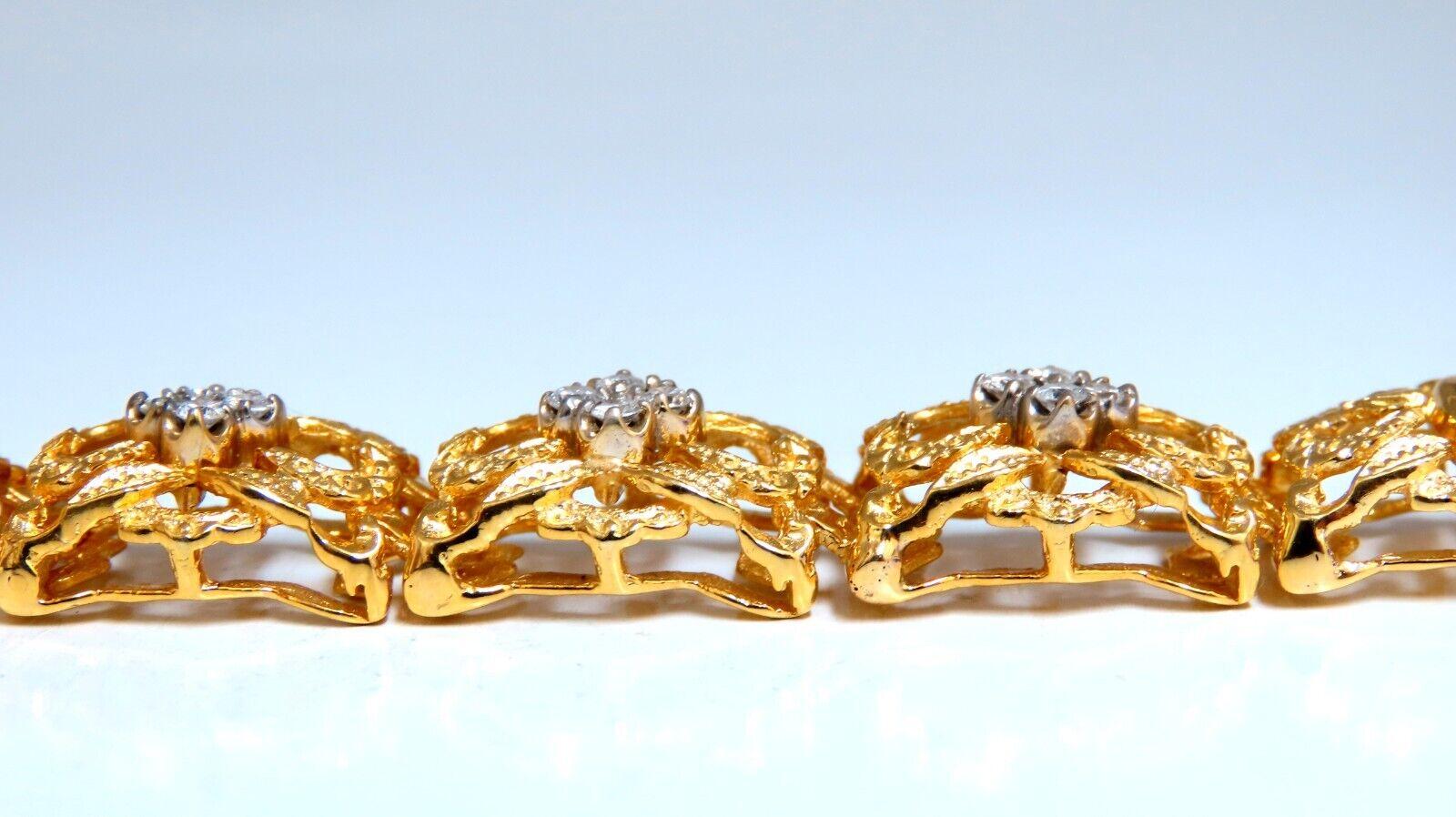 .45ct Natural Diamonds Bracelet 14kt Edwardian Deco Frame In New Condition For Sale In New York, NY