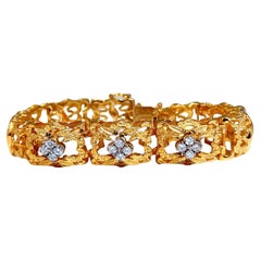 .45ct Bracelet de Diamants Naturels 14kt Edwardian Deco Frame