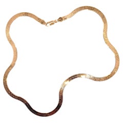 4,5 mm 18K massivem Rose Gold italienische Fischgräten flache Kette Halskette, 16-Zoll
