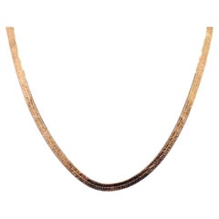 4,5 mm 18K massivem Rose Gold italienische Fischgräten flache Kette Halskette, 16-Zoll