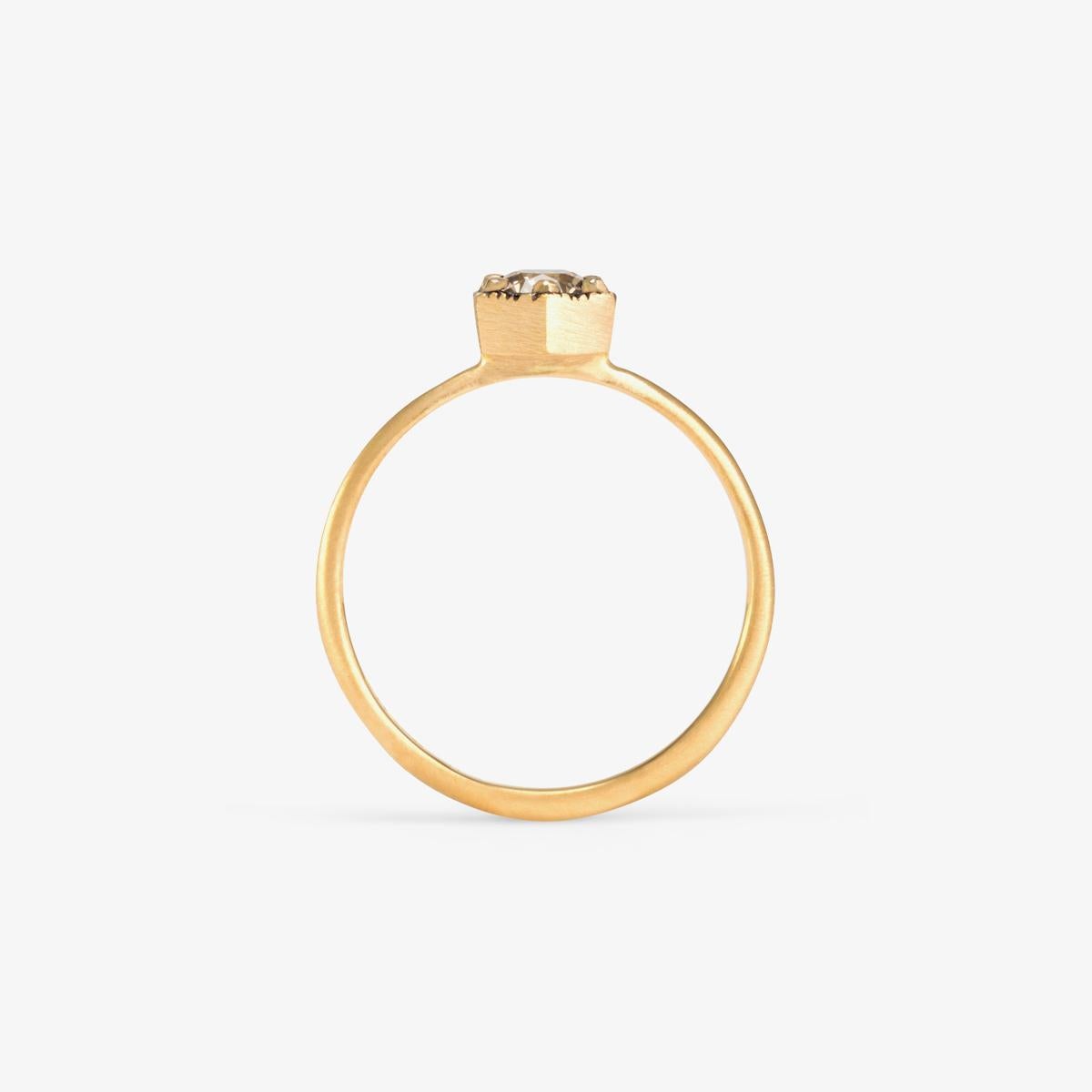For Sale:  4.5mm Brown Diamond Hexagon Ring 3