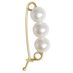 4.5mm Trois perles de culture fermoir raccourci  Or jaune 14k  Rehausseur de perles
