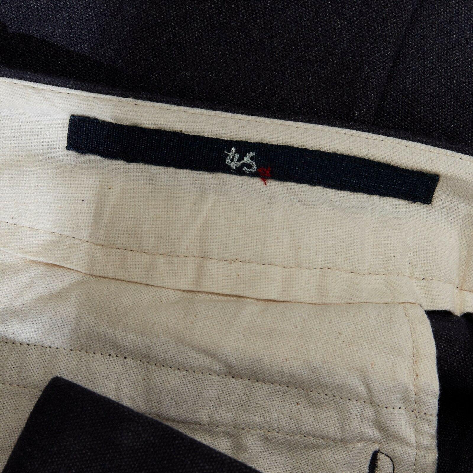 45R 45RPM dark grey stiff cotton blend slim fit pants JP2 For Sale 2