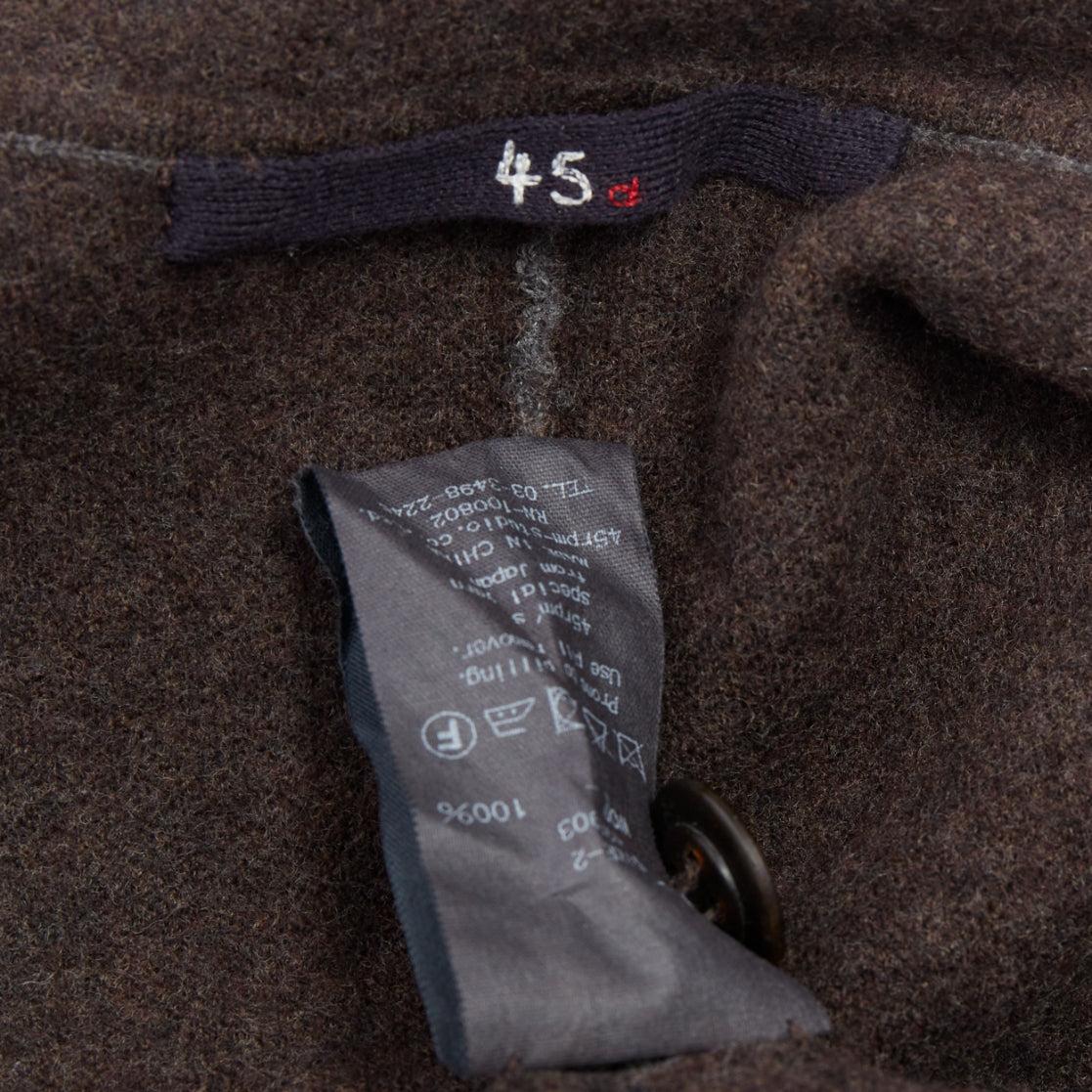45R grey brown double faced wool pocketed cropped blazer US2 S For Sale 4