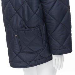 45RPM navy blue polyester padded diamond quilted nylon coat XL