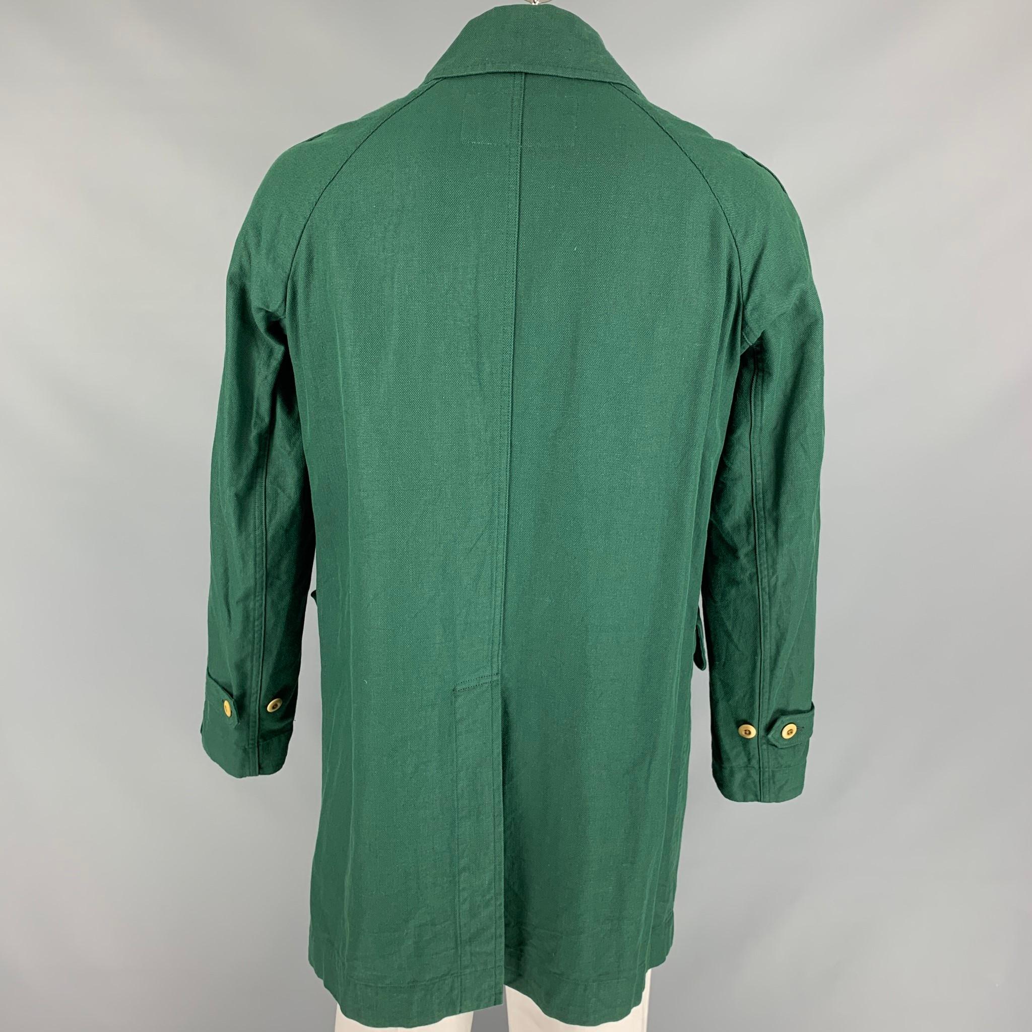 45rpm Size M Green Cotton Hidden Placket Coat In New Condition In San Francisco, CA