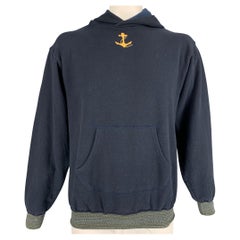 45rpm Size M Navy Cotton Hooded Sweatshirt