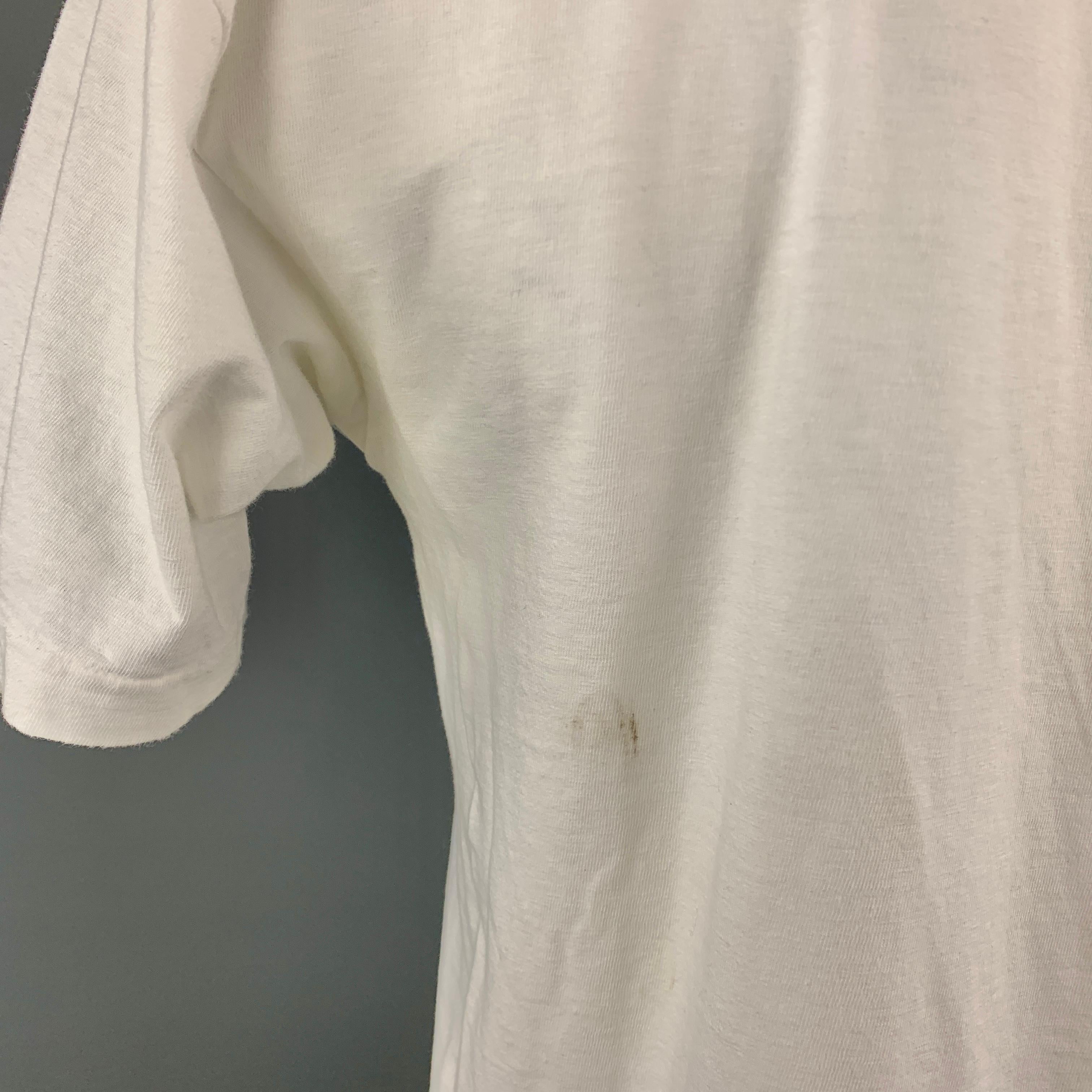45rpm Size M White Anchor Crest Vintage Effect Cotton Crew-Neck T-shirt 1
