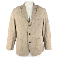 45rpm Size XL Khaki Linen Notch Lapel Sport Coat