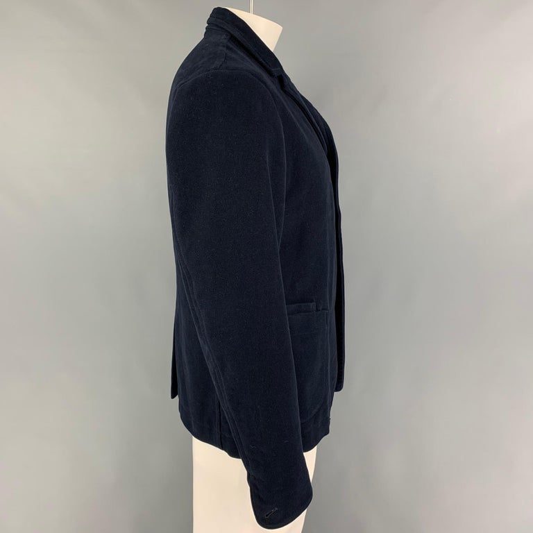 45rpm Size XL Navy Cotton Patch Pocket Jacket For Sale at 1stDibs