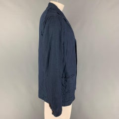 45rpm Size XL Navy Linen Notch Lapel Sport Coat