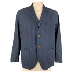 45rpm Size XL Navy Linen Notch Lapel Sport Coat