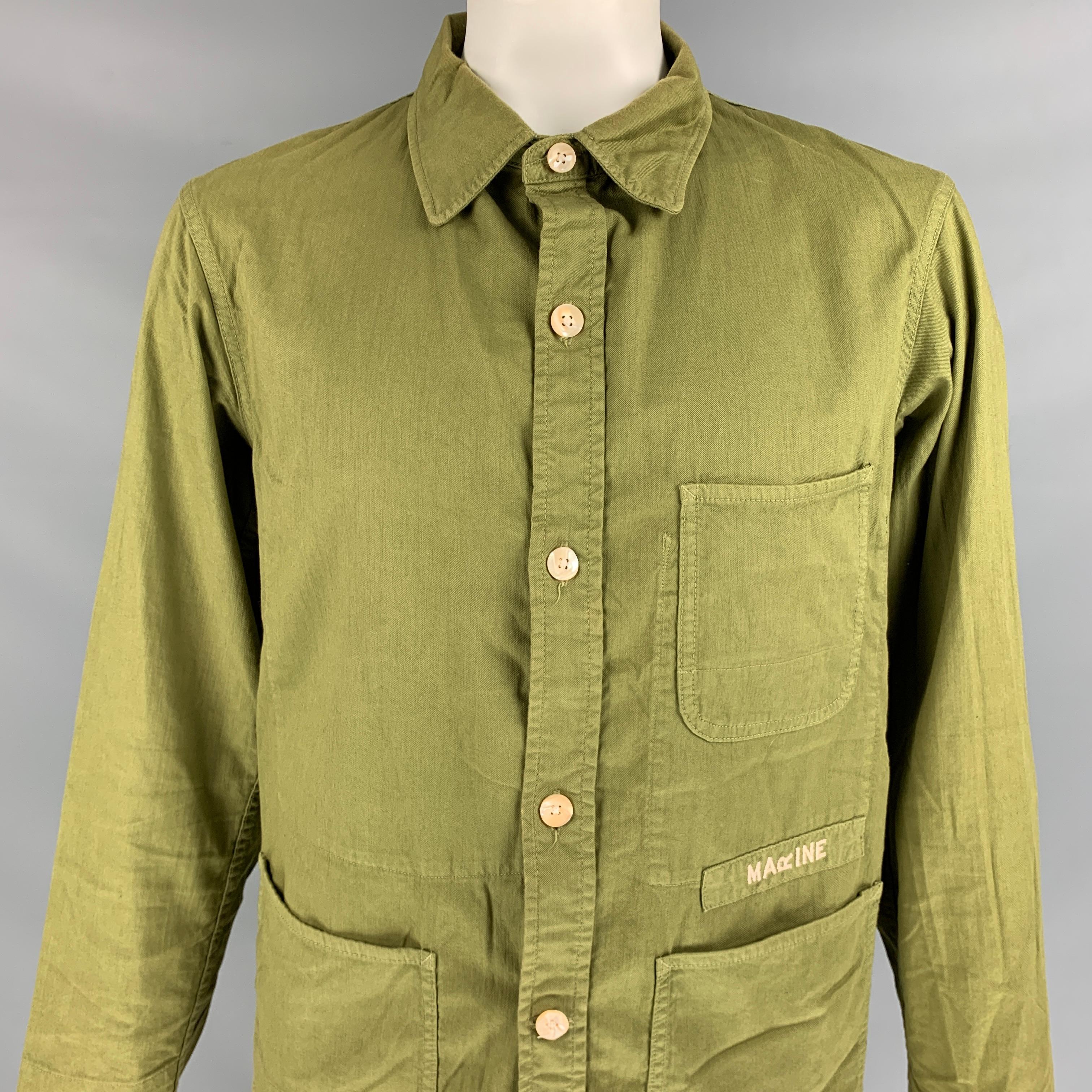 45rpm jacket comes in a olive cotton featuring a embroidered 