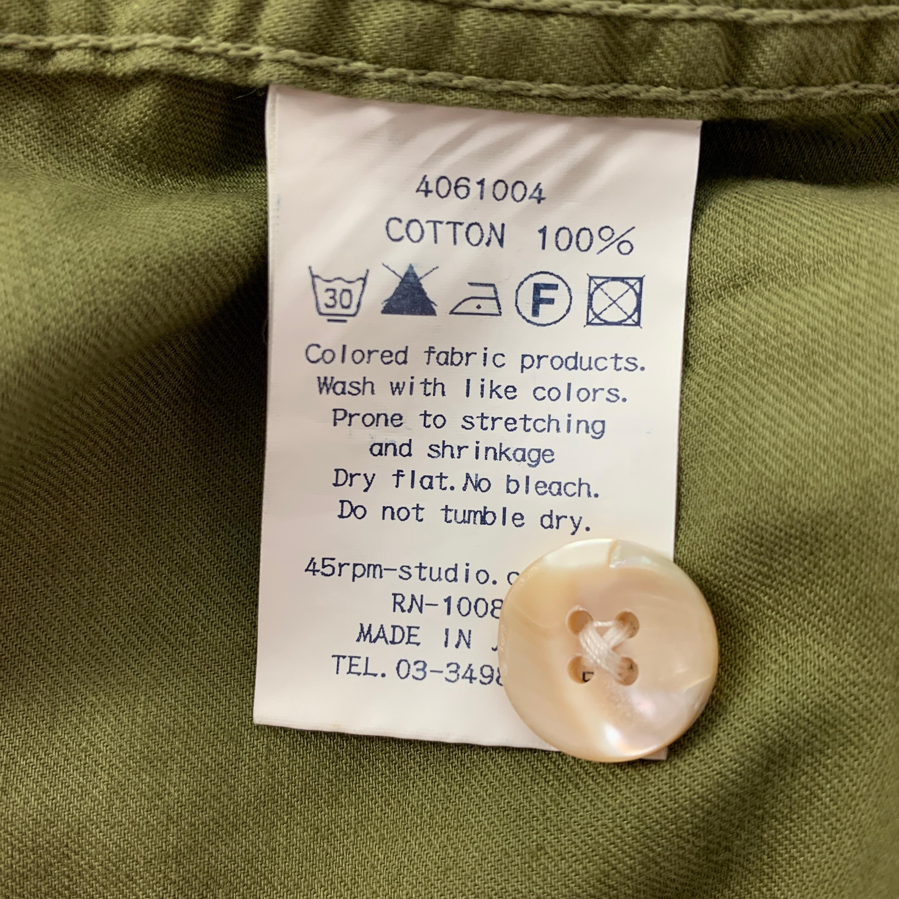 45rpm Size XL Olive Cotton Patch Pockets Marine Jacket 1
