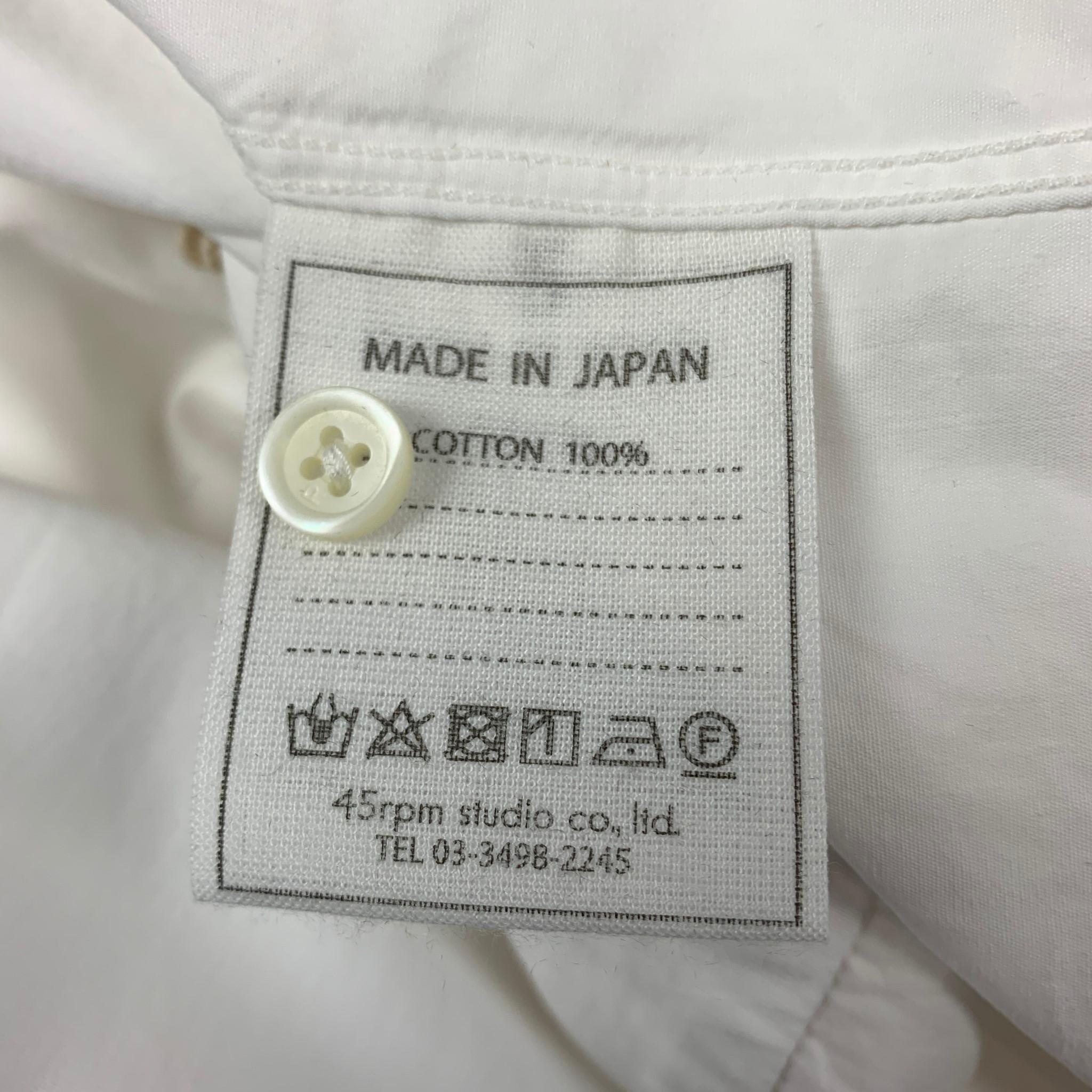 45rpm Size XL White Cotton Button Down Long Sleeve Shirt 1