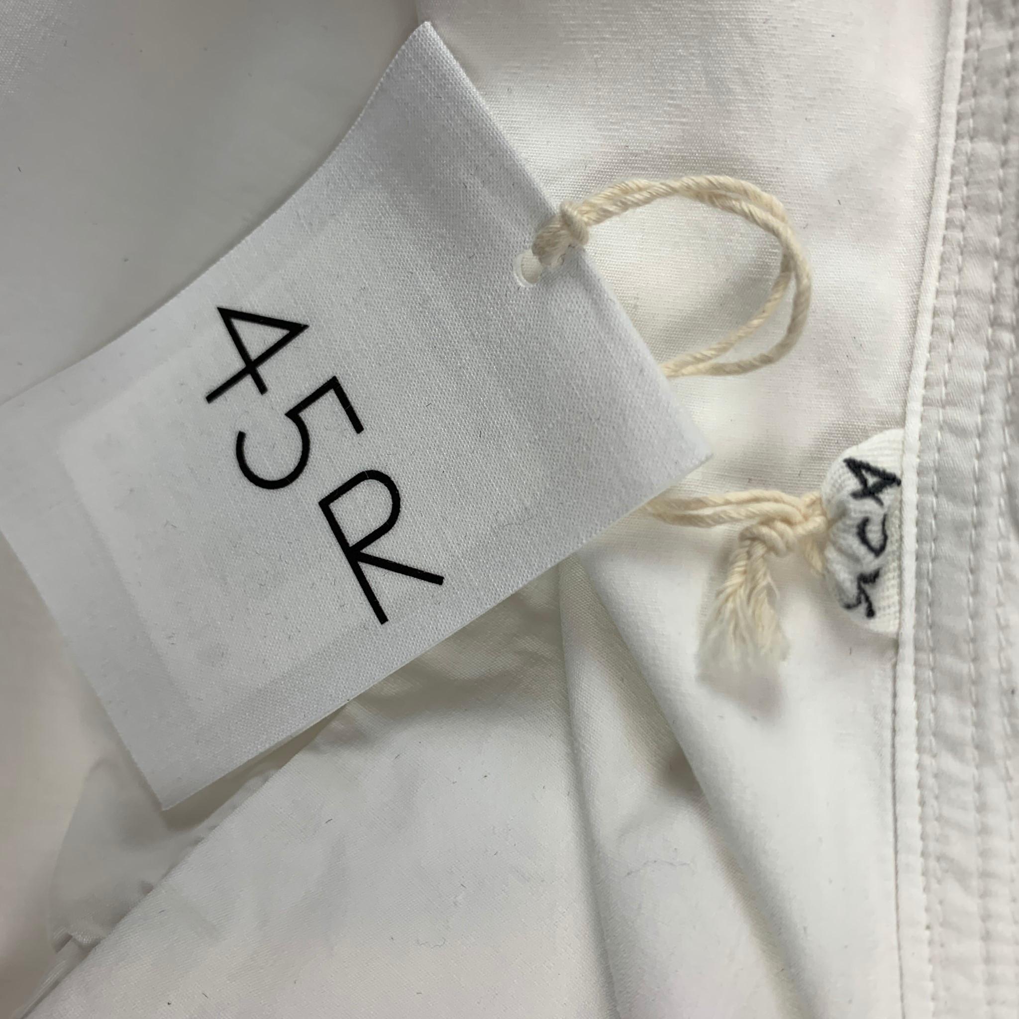 45rpm Size XL White Cotton Button Down Long Sleeve Shirt 2