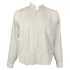 45rpm Size XL White Cotton One Pocket Long Sleeve Shirt