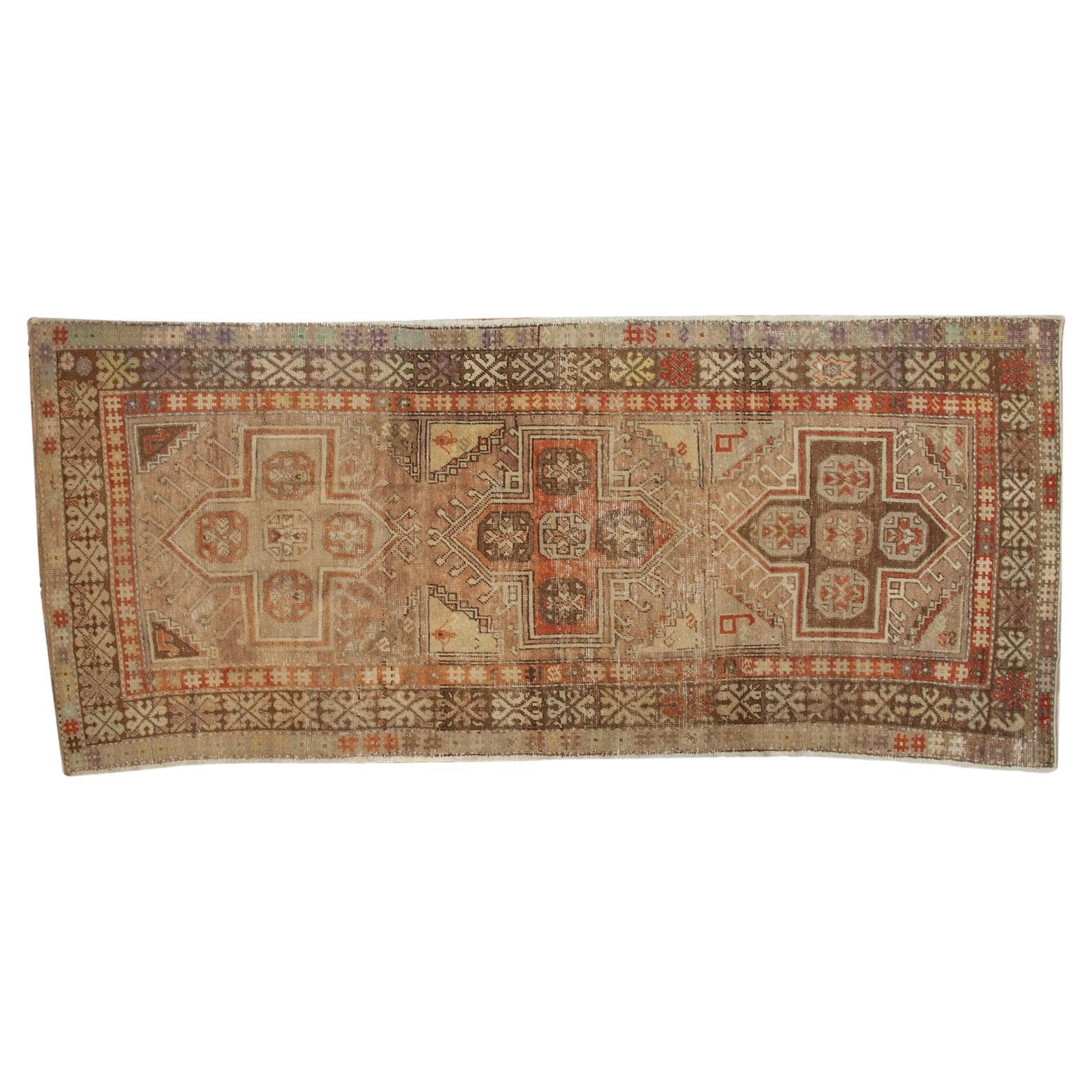 Vintage Distressed Anatolian Rug Runner For Sale